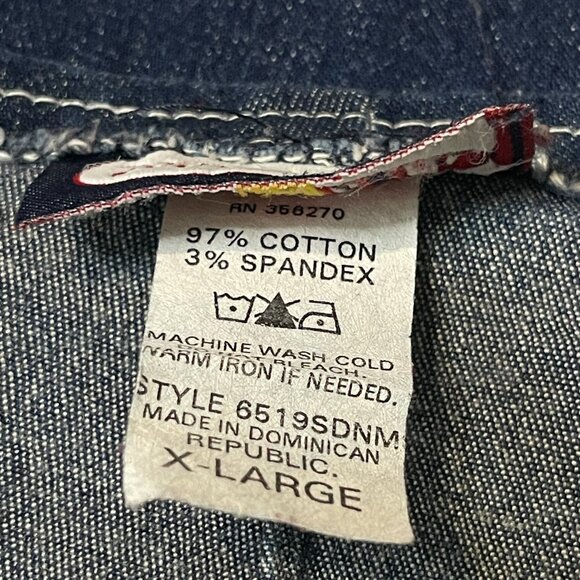 ☆ Vintage 90s Y2K Zoey Beth Denim Maxi Western Boho Skirt XL Distressed Fringe ☆ - Picture 8 of 8